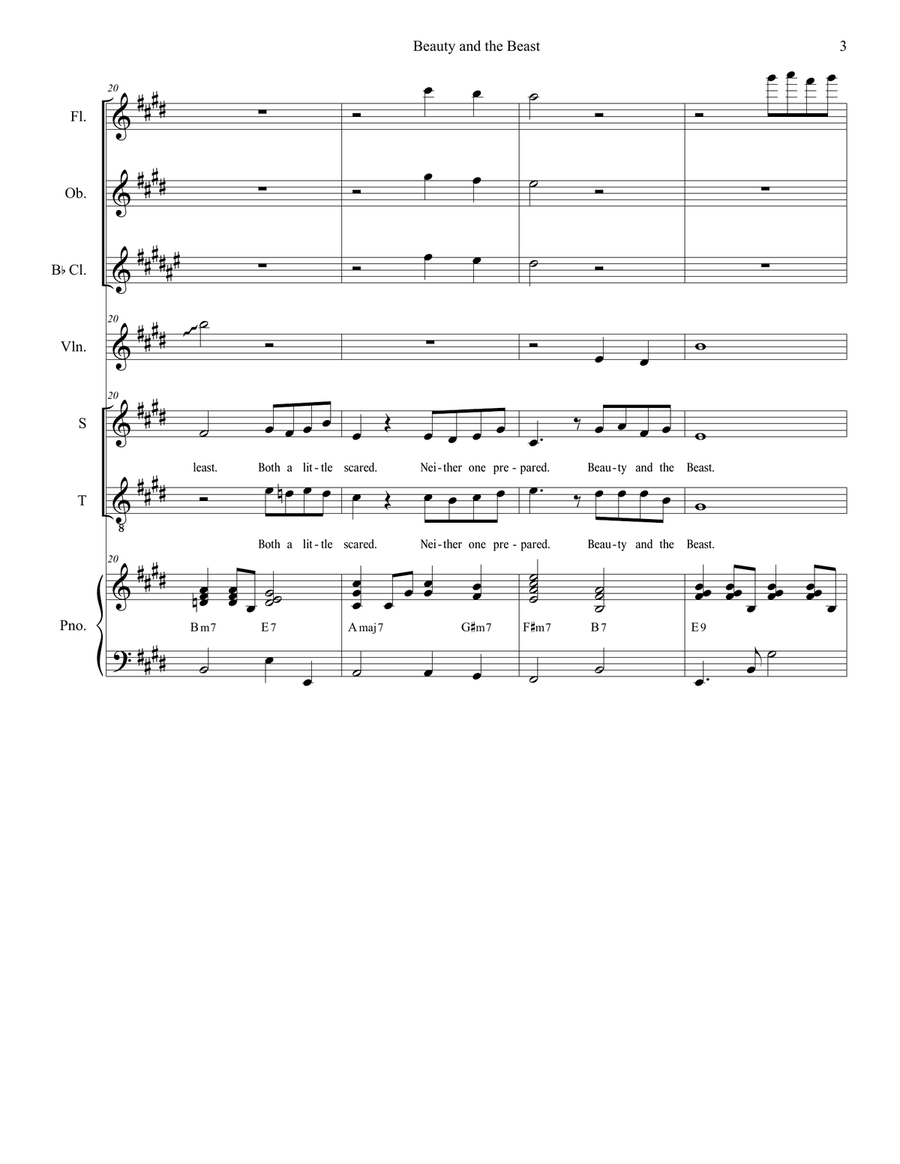 Beauty And The Beast Tenor Voice scores gallery preview page 3