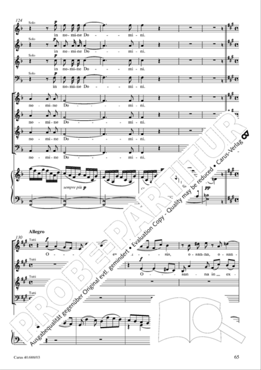 Mass in C Major 4-Part scores gallery preview page 66