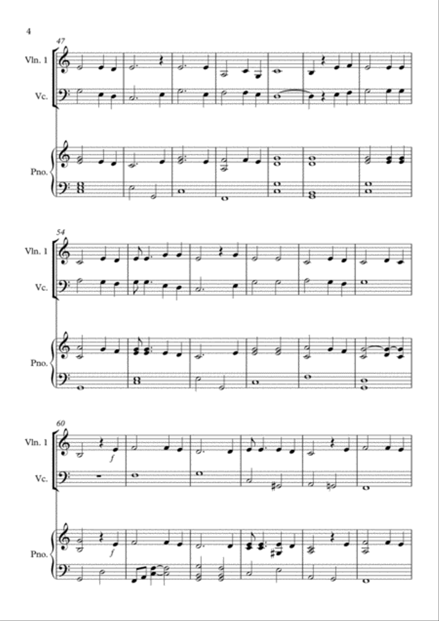 Blowin' In The Wind Piano Trio scores gallery preview page 4