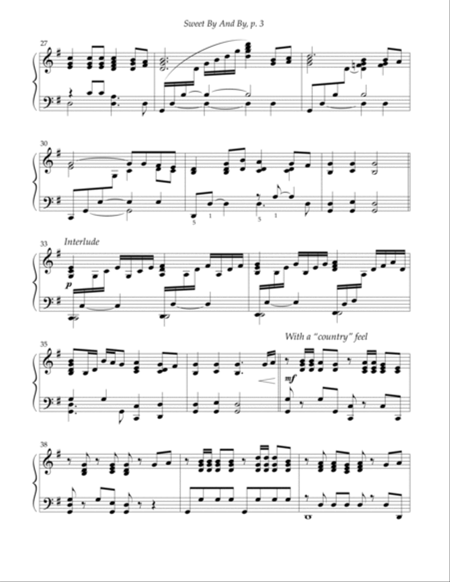 Sweet By And By Sweet By And By Piano Solo scores gallery preview page 3
