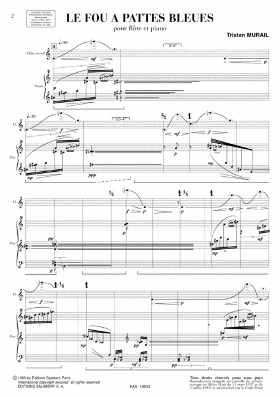 Le Fou A Pattes Bleues Flute scores gallery preview page 2
