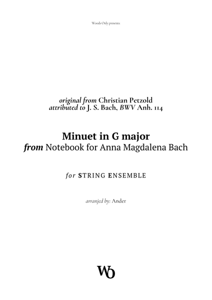 Minuet in G major by Bach for String Ensemble image number null