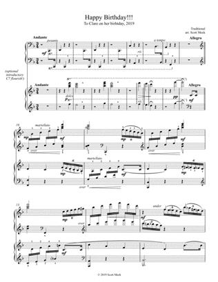 Happy Birthday Variations, Piano 4-Hands (1st Version)