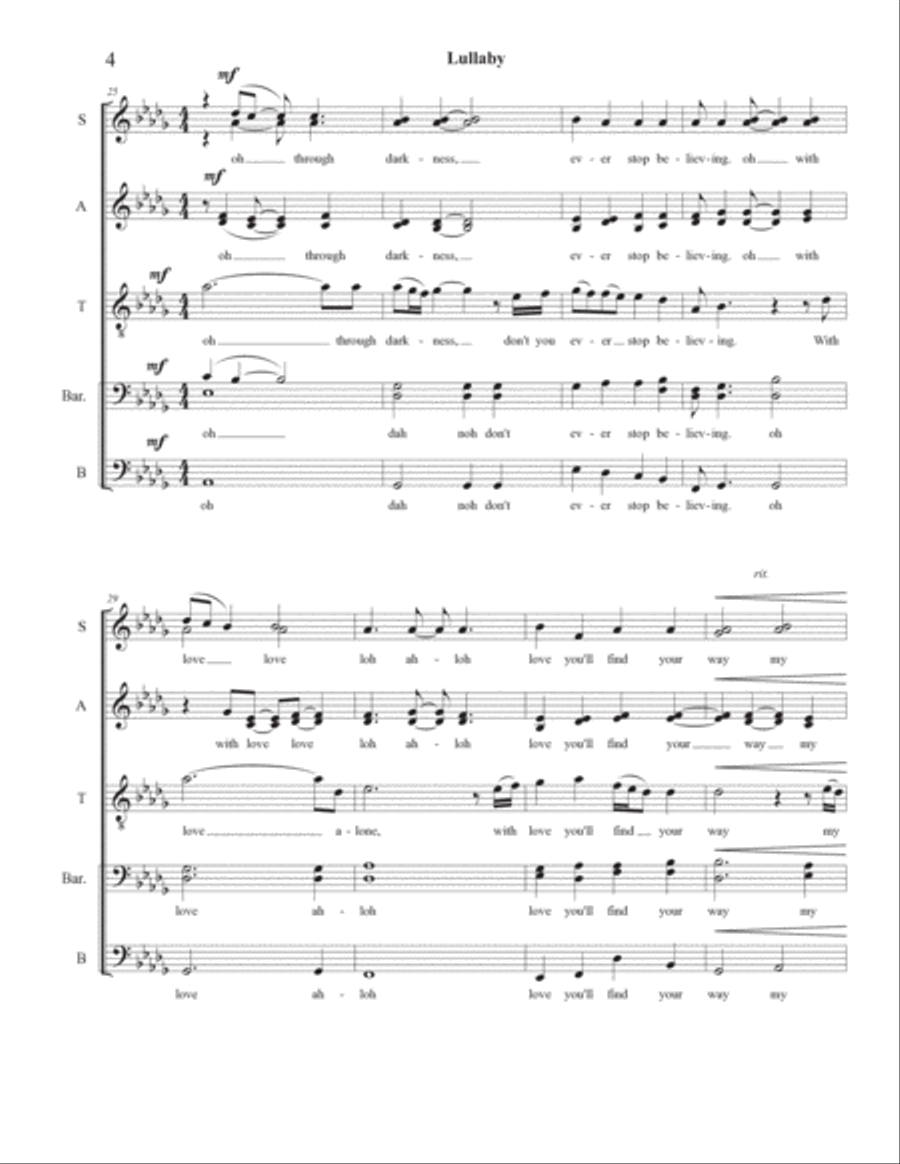 Lullaby 4-Part scores gallery preview page 4