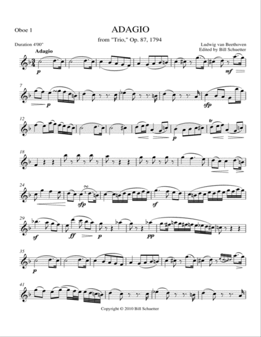 Adagio for Double Reed Trio, Op. 87 English Horn scores gallery preview page 5