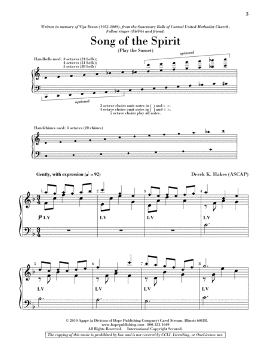Song of the Spirit (Play the Sunset) 5-Octaves scores gallery preview page 2