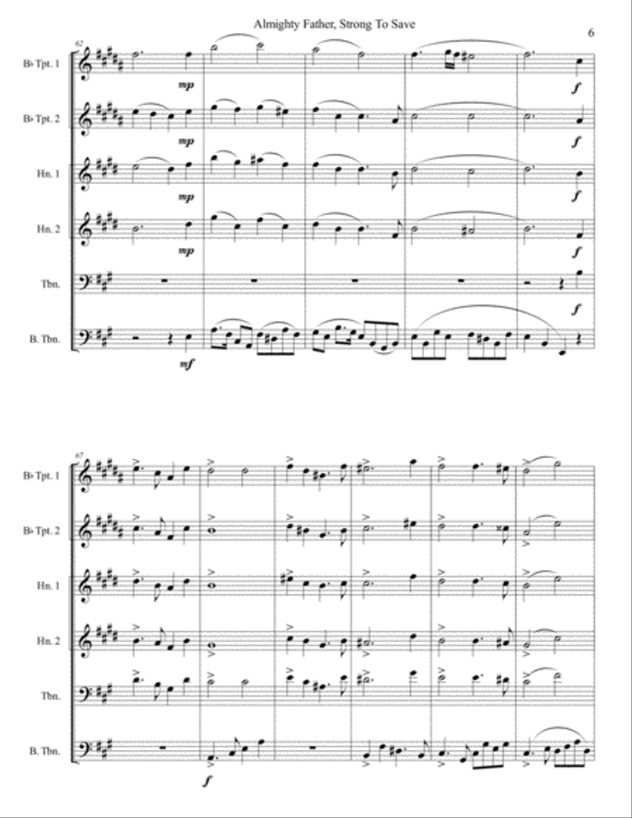 Almighty Father, Strong To Save Brass Ensemble scores gallery preview page 6