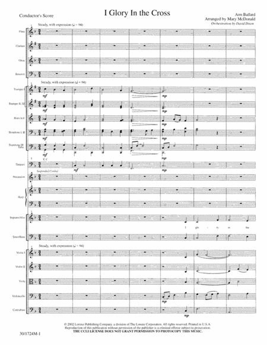 I Glory in the Cross - Full Score and Parts image number null