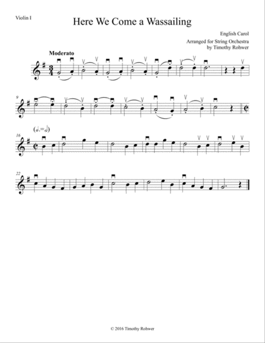 Here We Come a Wassailing String Quartet scores gallery preview page 4
