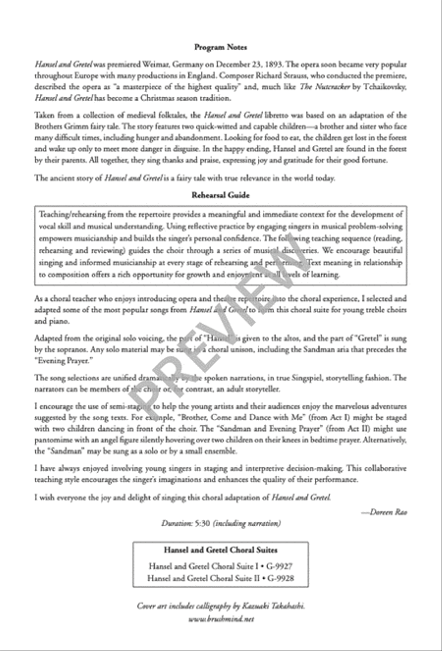 Hansel and Gretel Choral Suite I SA scores gallery preview page 4
