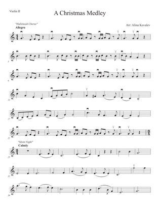 A christmas Medley for 3 Violins (Violin 2)