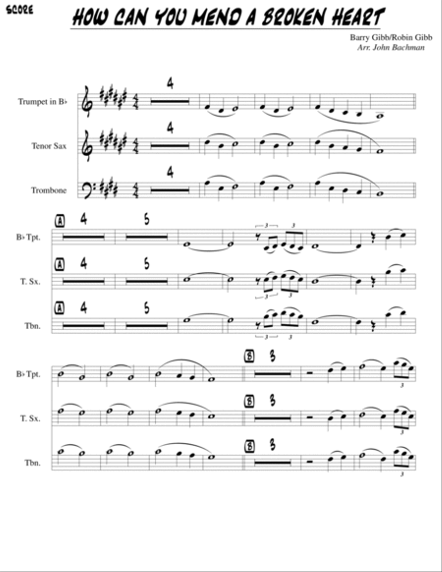 How Can You Mend A Broken Heart Small Ensemble scores gallery preview page 2