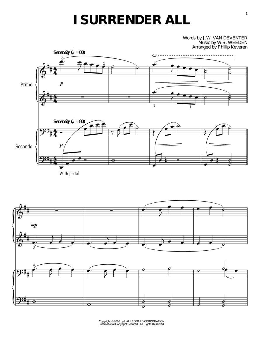 I Surrender All (arr. Phillip Keveren)