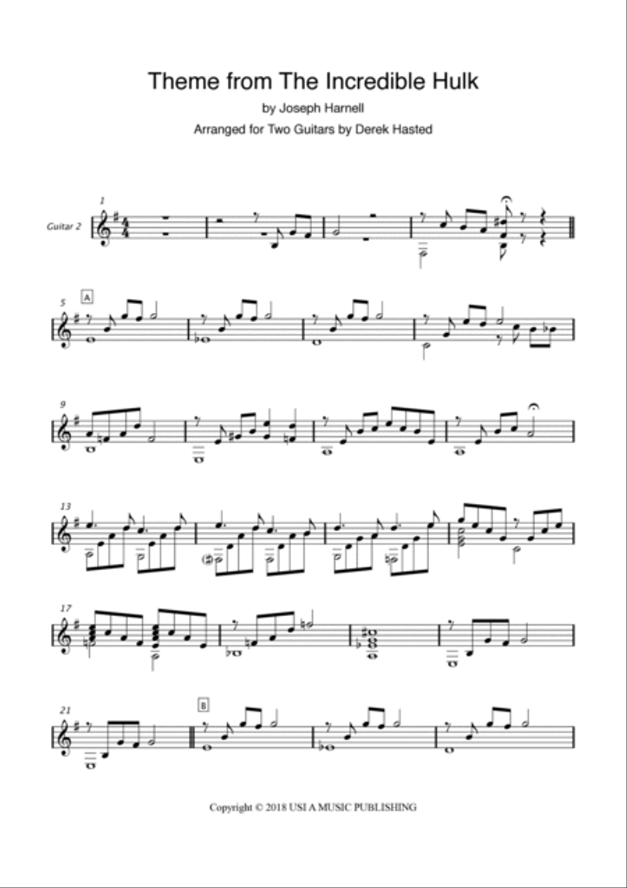 Theme From The Incredible Hulk Guitar scores gallery preview page 5