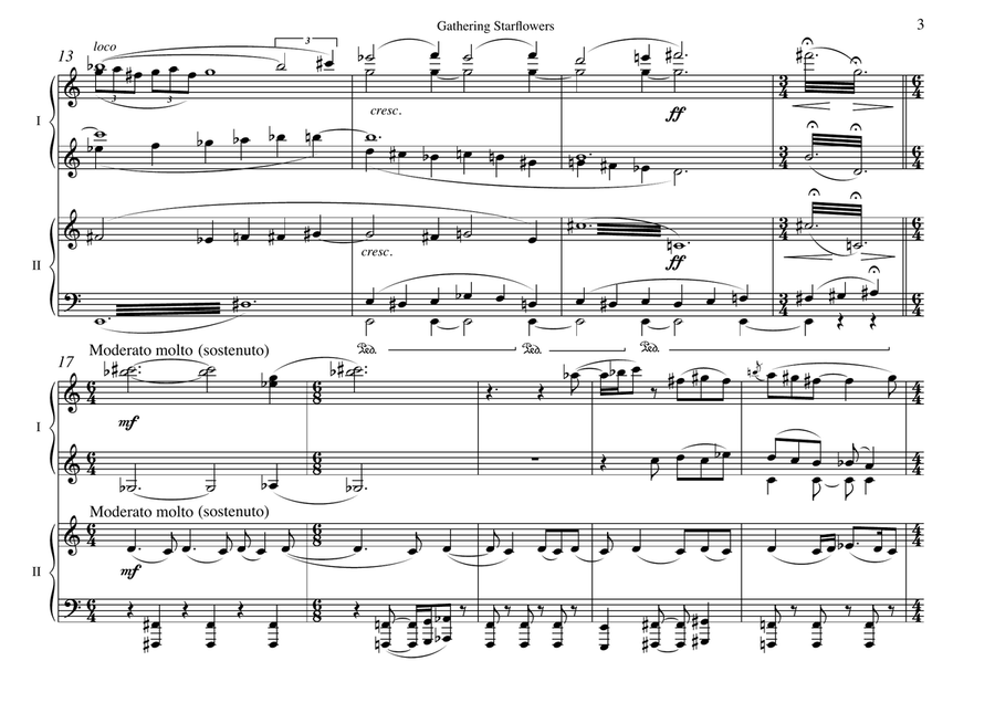 Gathering Starflowers: A Music Drama for 2 Pianos 2 Pianos, 4-Hands scores gallery preview page 3