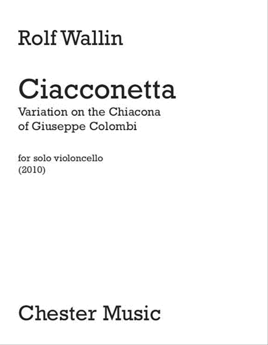 Ciacconetta - Variation on the Chiacona of Giuseppe Colombi Cello Solo scores gallery preview page 1
