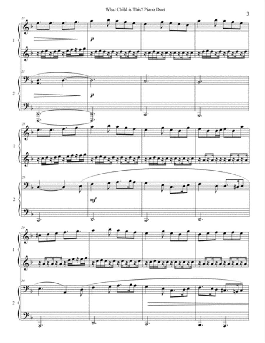 Advanced Christmas Duets for Piano Piano scores gallery preview page 3