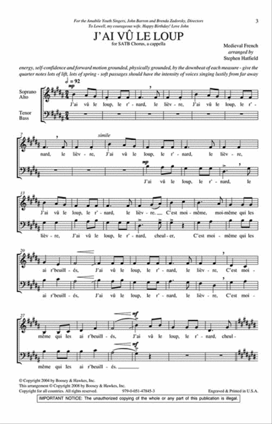 J'ai vu le loup 4-Part scores gallery preview page 2