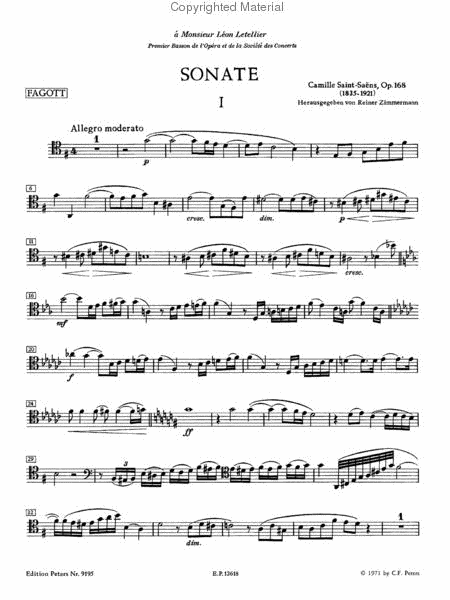 Sonata, Op. 168 - Bassoon and Piano