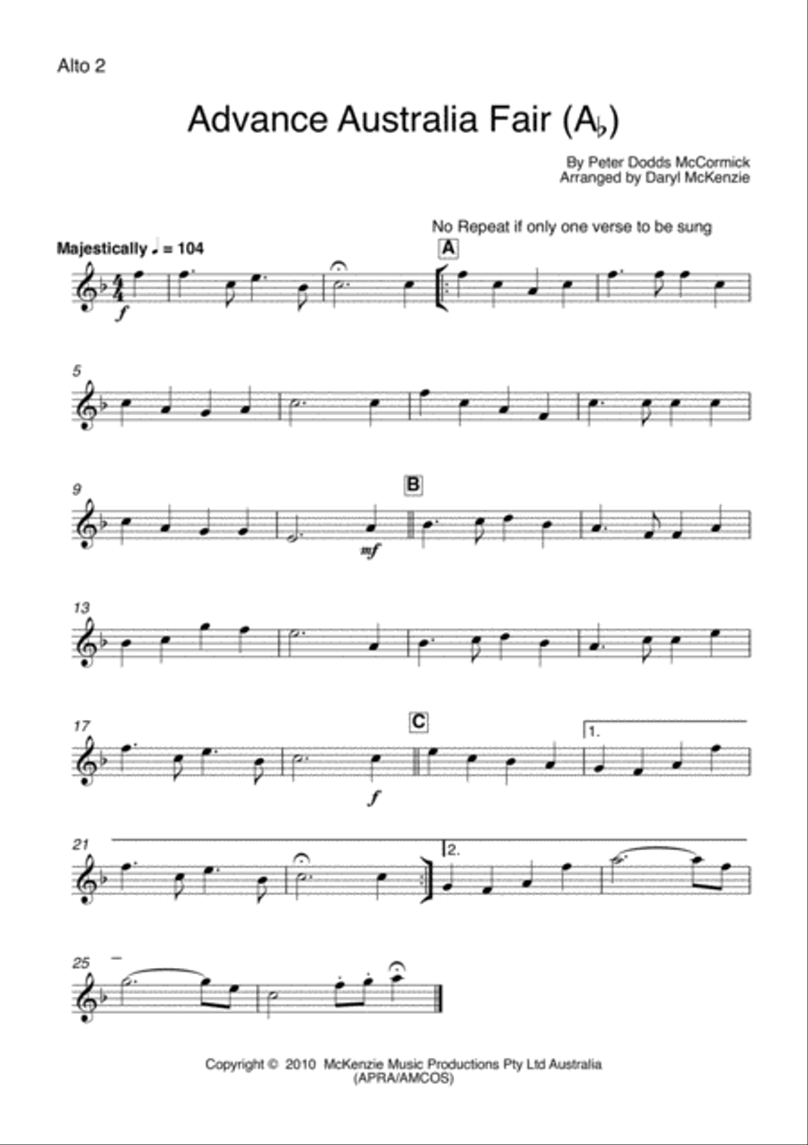 Advance Australia Fair Big Band Instrumental Jazz Ensemble scores gallery preview page 6