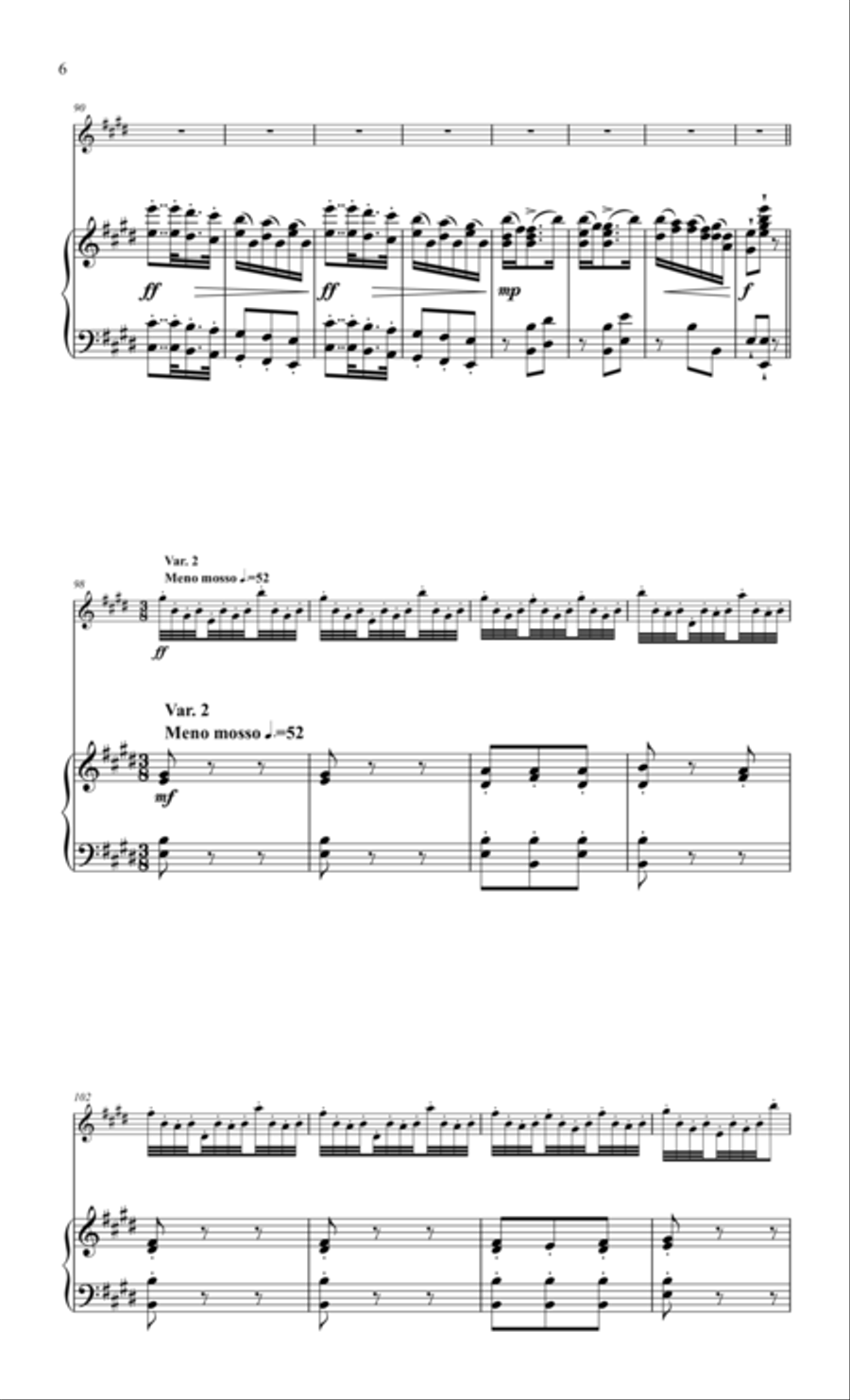 Boehm, The German Variations for flute & piano Flute Solo scores gallery preview page 6