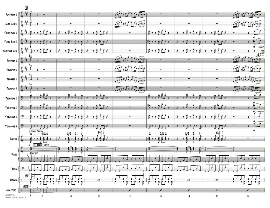 Would I Lie to You? - Conductor Score (Full Score) Jazz Ensemble scores gallery preview page 3