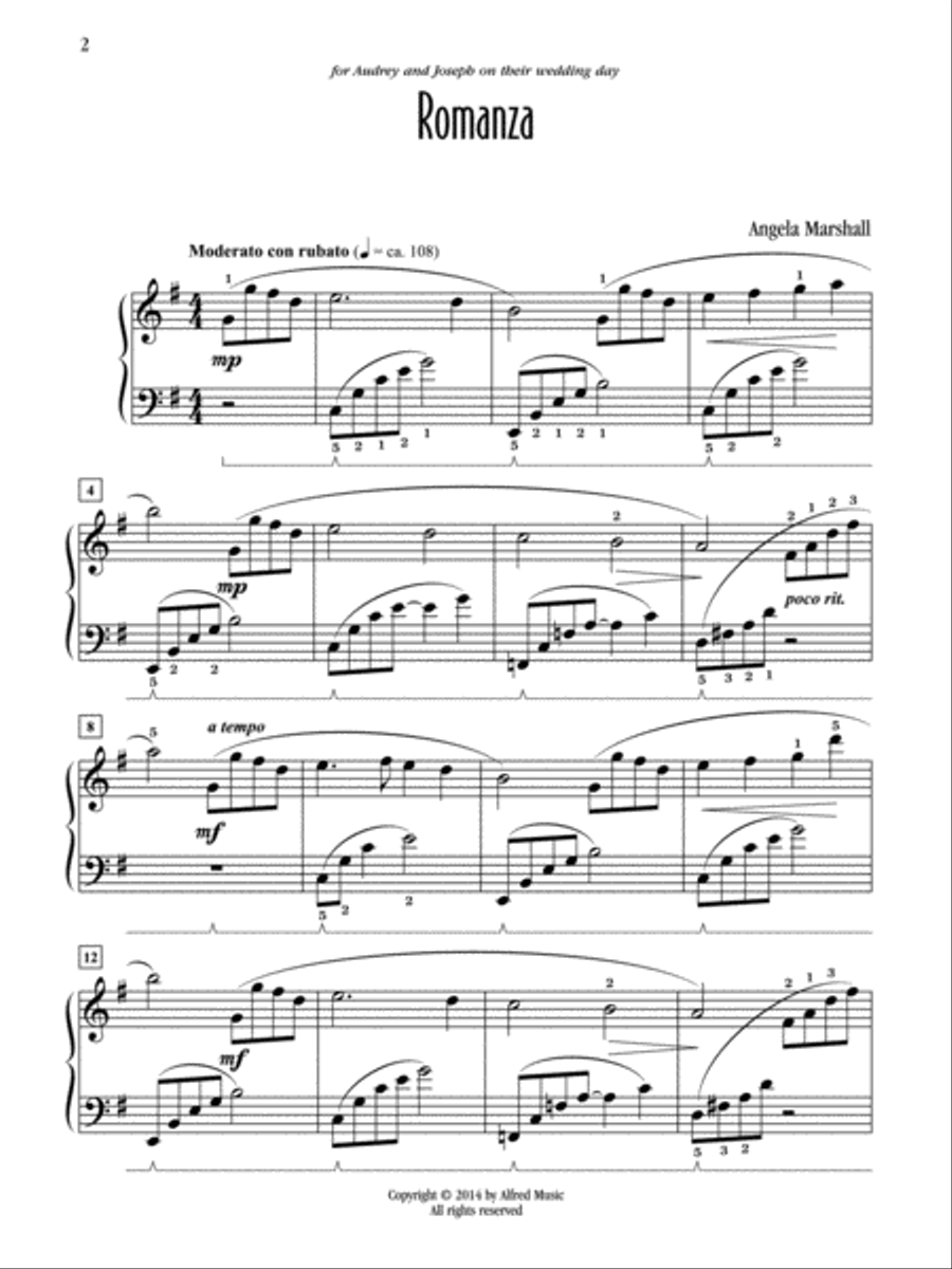 Romanza Piano Solo scores gallery preview page 2