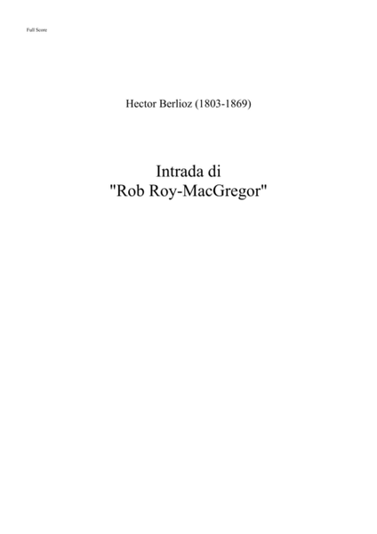 Intrada di "Rob Roy-MacGregor"