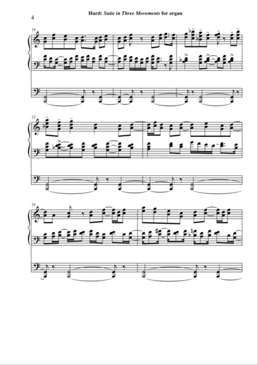 David Hurd: Suite in Three Movements for organ Organ Solo scores gallery preview page 4