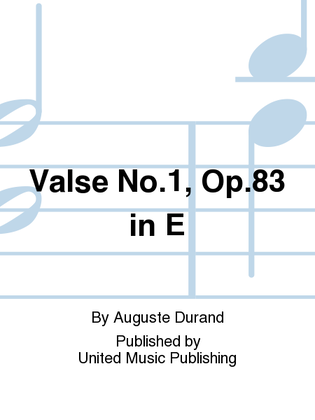 Book cover for Valse No.1, Op.83 in E
