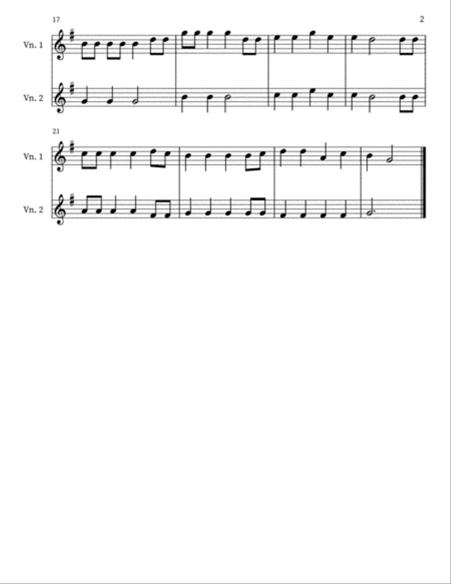 Folk Songs for 2 Violins String Duet scores gallery preview page 4