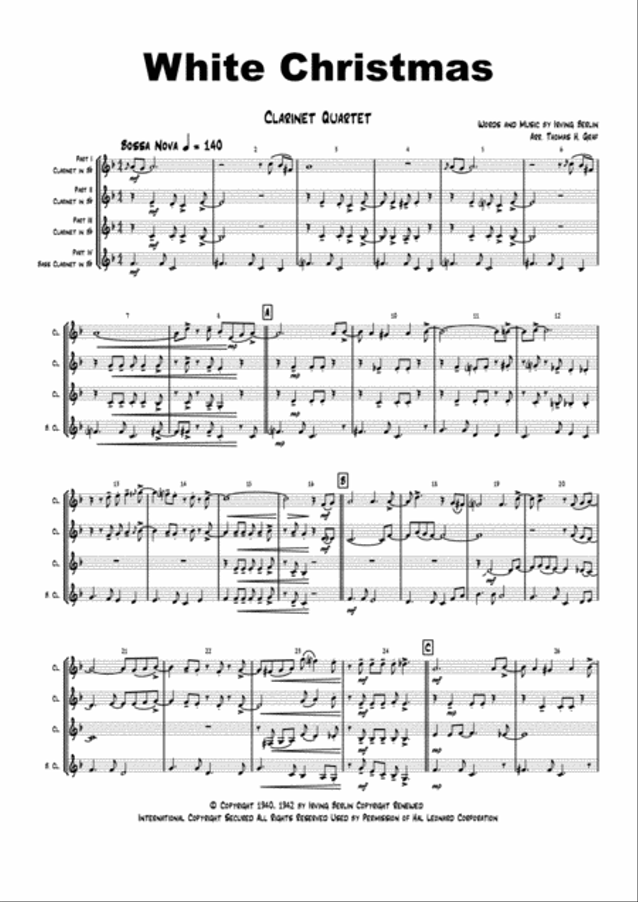 White Christmas Woodwind Ensemble scores gallery preview page 1