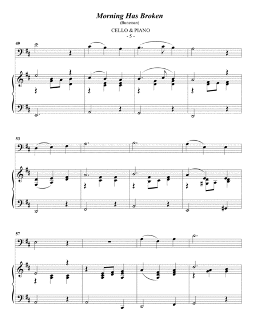 Morning Has Broken Piano scores gallery preview page 5