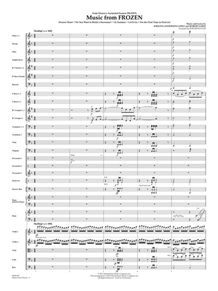 Music from Frozen by Kristen Anderson-Lopez Full Orchestra - Sheet Music