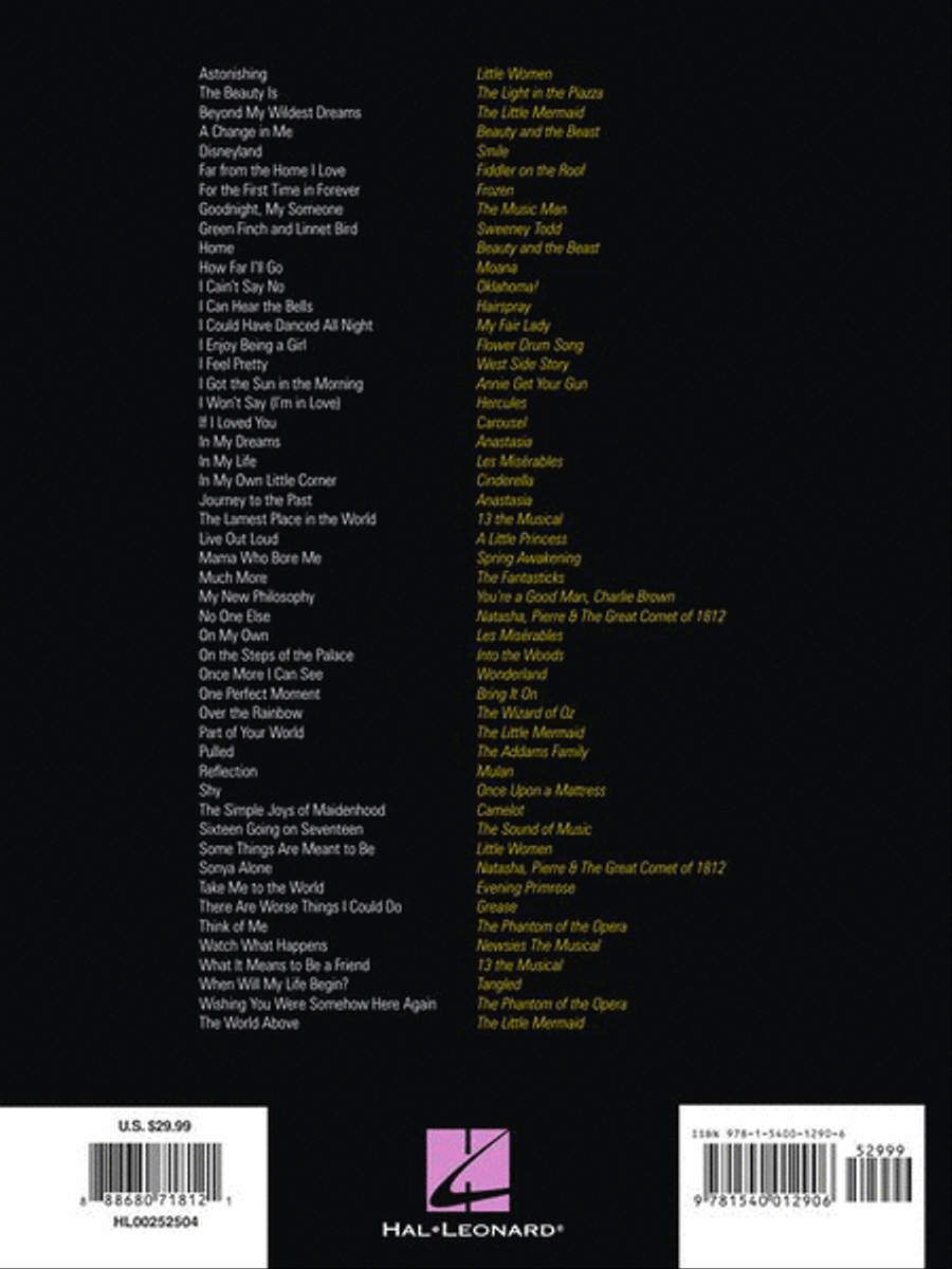 The Giant Book of Songs for Teens from Musicals – Young Women's Edition Piano, Vocal scores gallery preview page 8