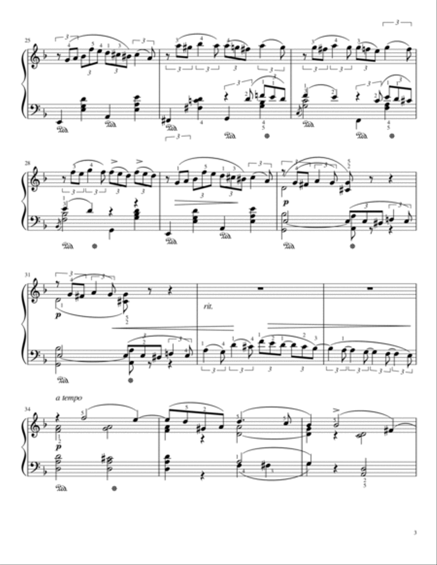 October - Autumn Song from Tchaikovsky's The Seasons - Op. 37a No. 10 - Original Piano Solo scores gallery preview page 3
