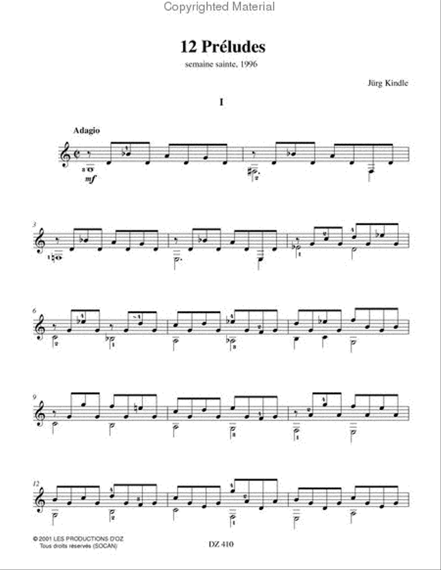 12 Préludes Classical Guitar scores gallery preview page 2