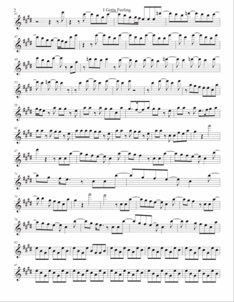 I Gotta Feeling I Gotta Feeling Alto Saxophone scores gallery preview page 2