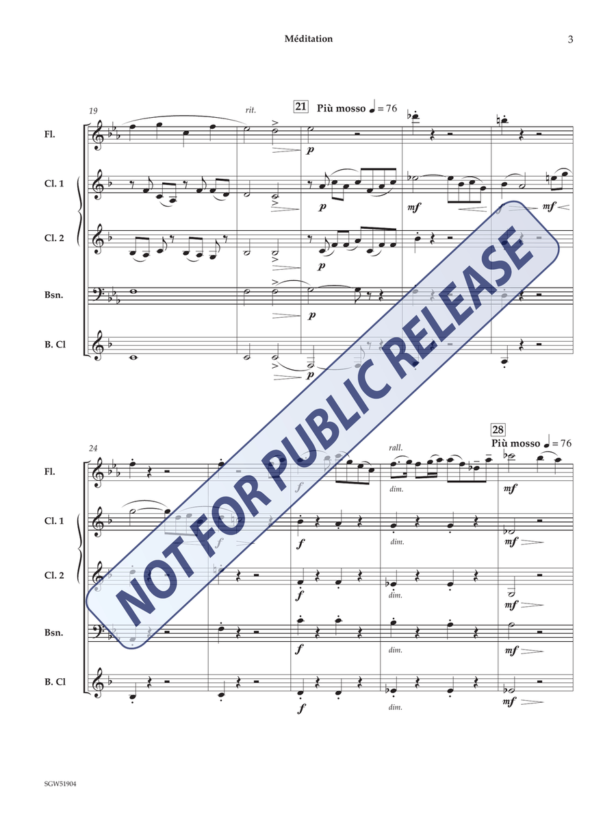 Meditation Meditation Woodwind Quintet scores gallery preview page 4