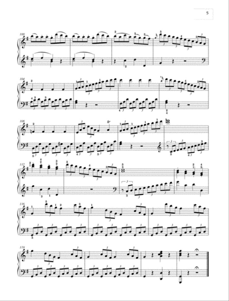 Easy Sonata G major Piano Solo scores gallery preview page 5