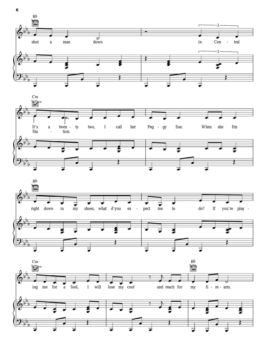 Man Down Piano, Vocal, Guitar scores gallery preview page 6