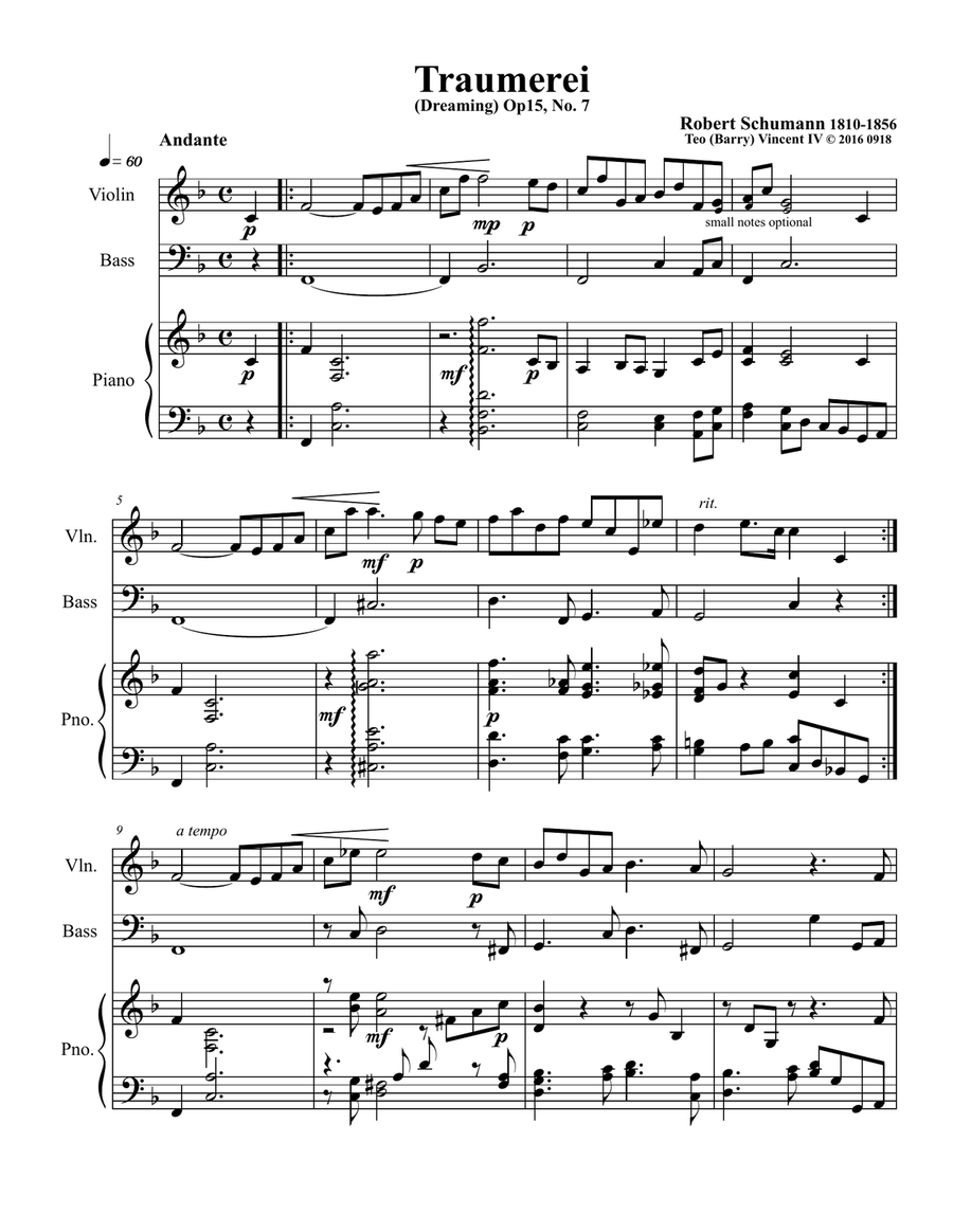 Kinderszenen, Op.15: VII. Träumerei "Dreaming" image number null