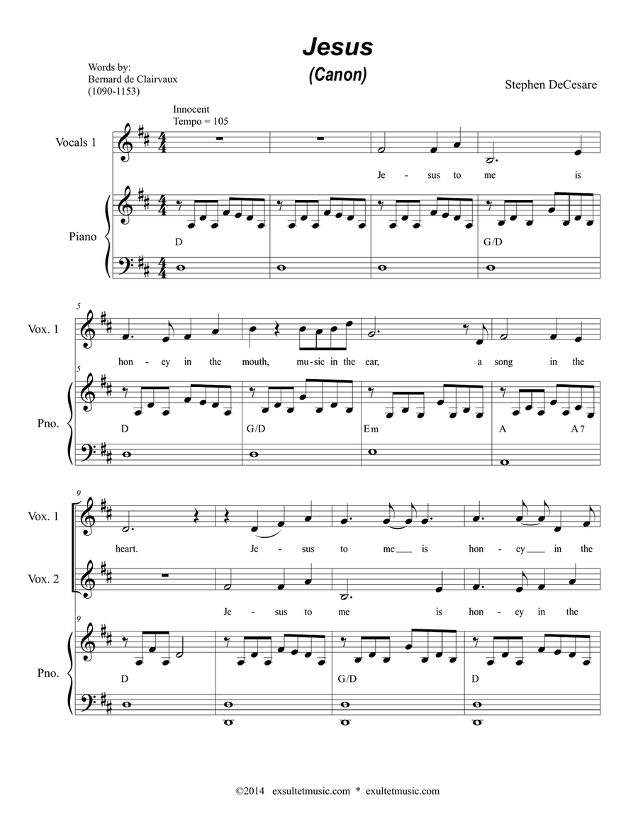Jesus (Canon) Jesus (Canon) 3-Part scores gallery preview page 1