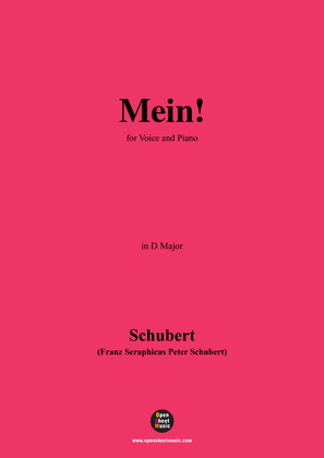 Book cover for Schubert-Mein,in D Major,Op.25,No.11,for Voice and Piano
