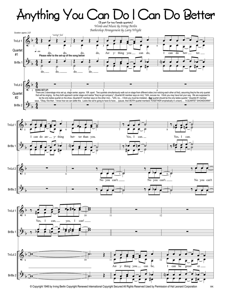 Anything You Can Do SSAA scores gallery preview page 1