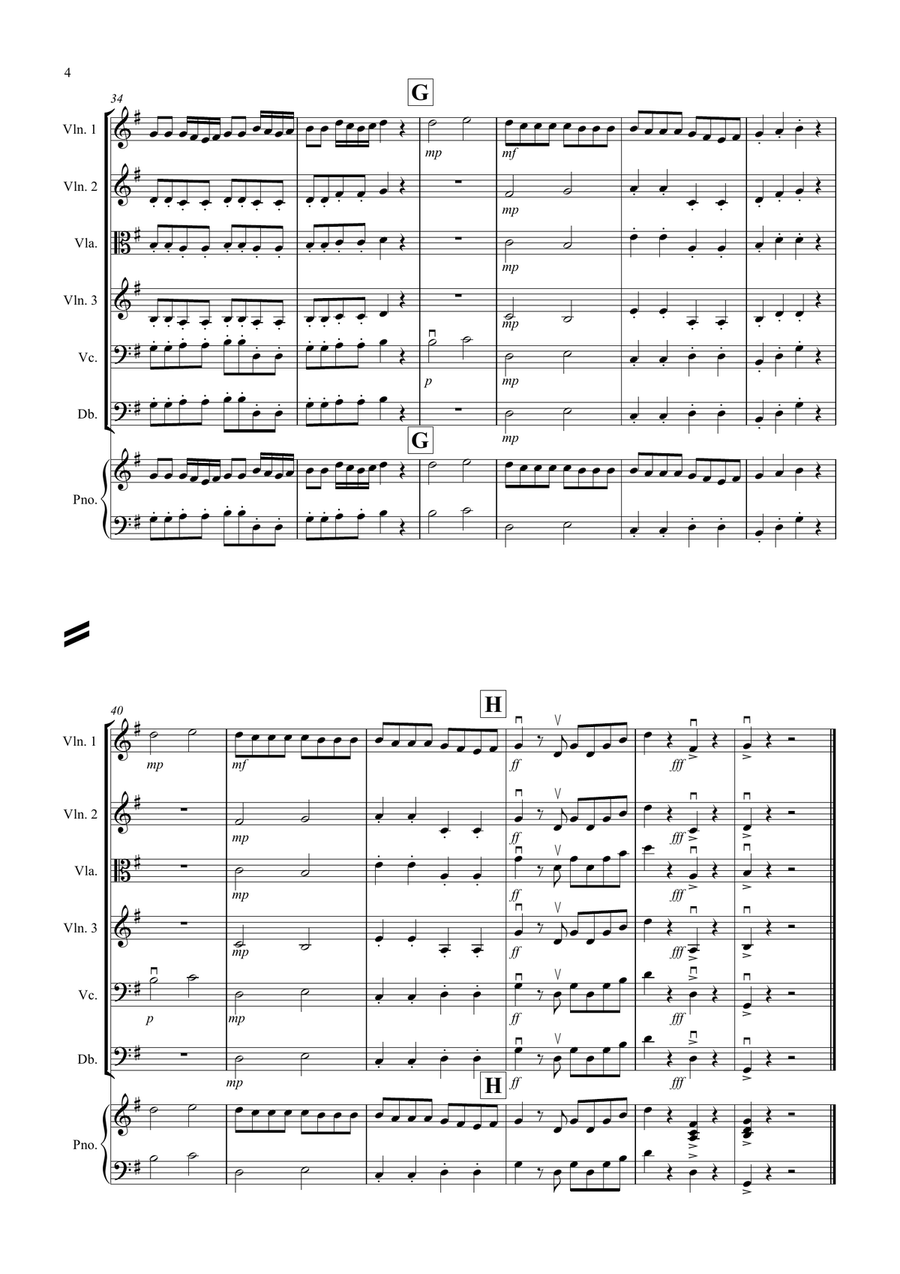 Eine Kleine Nachtmusik (1st movement) for String Orchestra String Quartet scores gallery preview page 4
