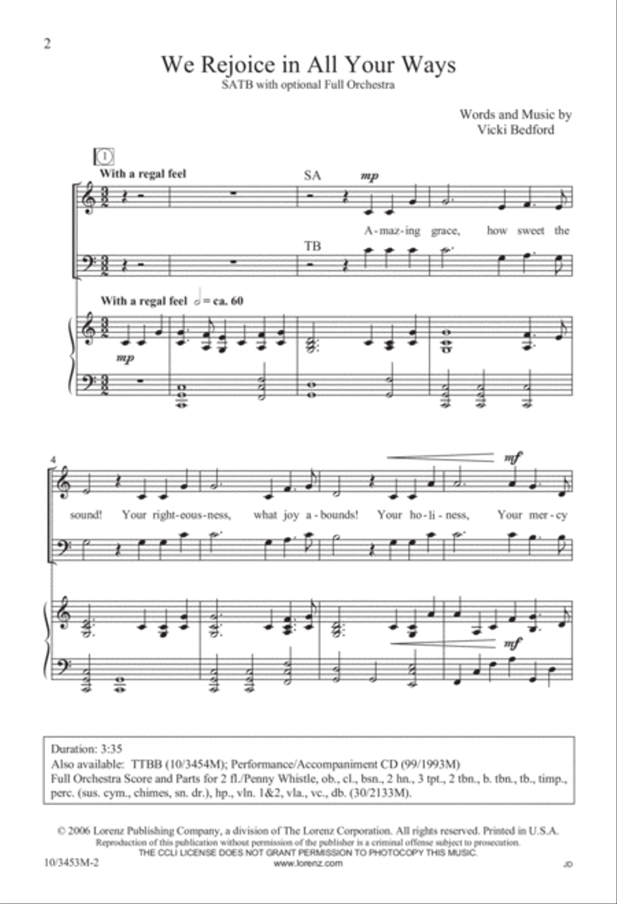 We Rejoice in All Your Ways 4-Part scores gallery preview page 2