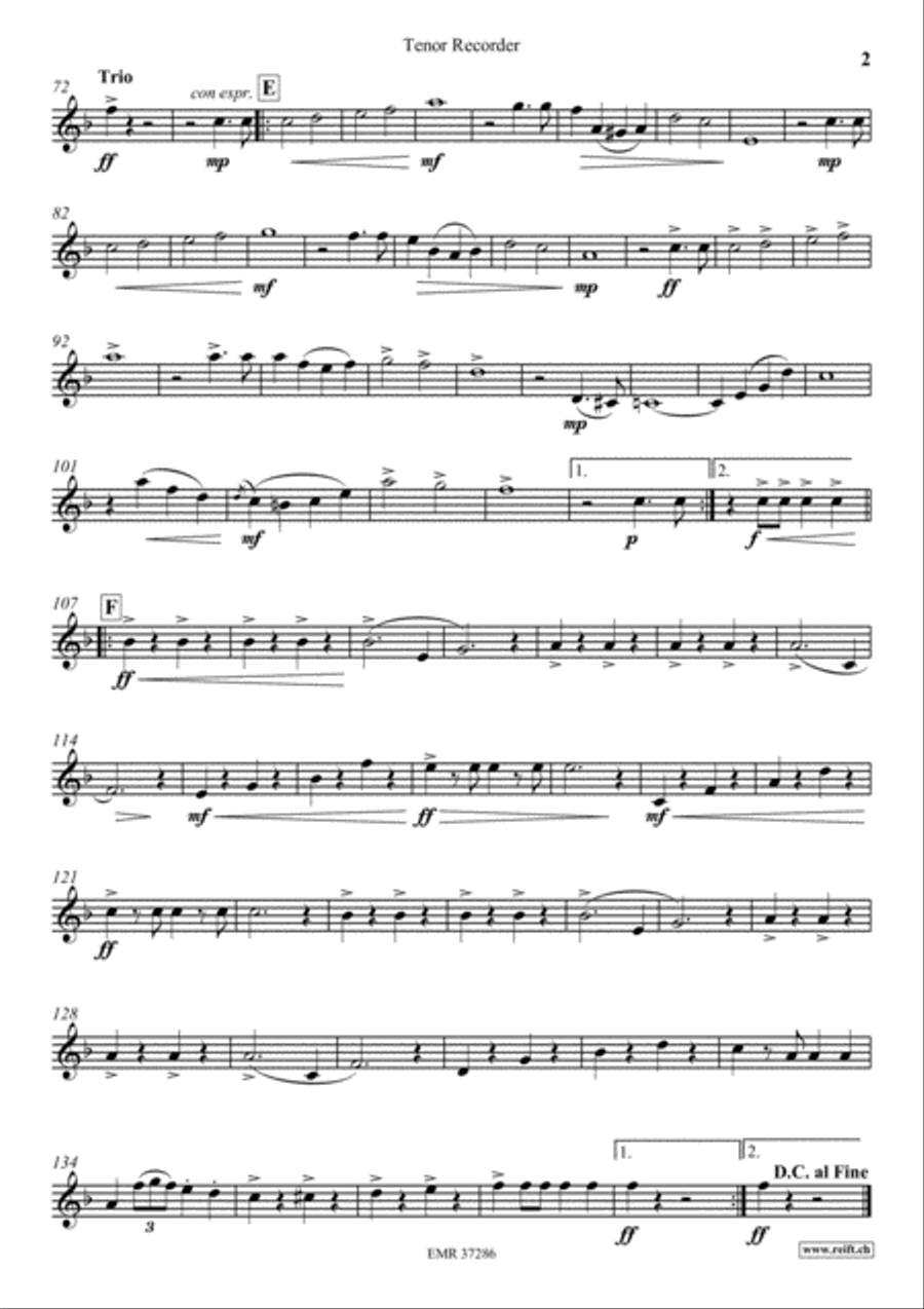 Alte Kameraden Tenor Recorder scores gallery preview page 3