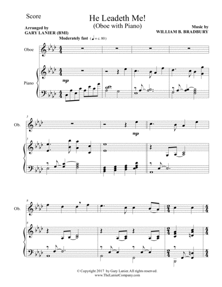 HE LEADETH ME (Duet – Oboe & Piano with Score/Part) image number null