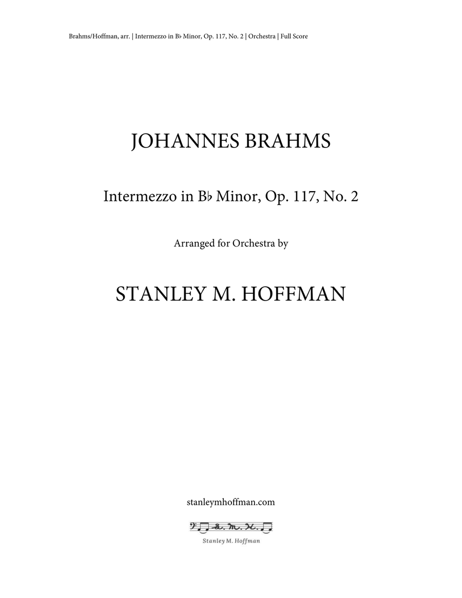 Intermezzo in B-flat Minor, Op. 117, No. 2 Full Orchestra scores gallery preview page 1